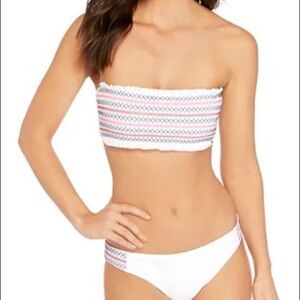 NWT True Craft Ocean Shore Smocked Bandaeu Top Bikini L/XL